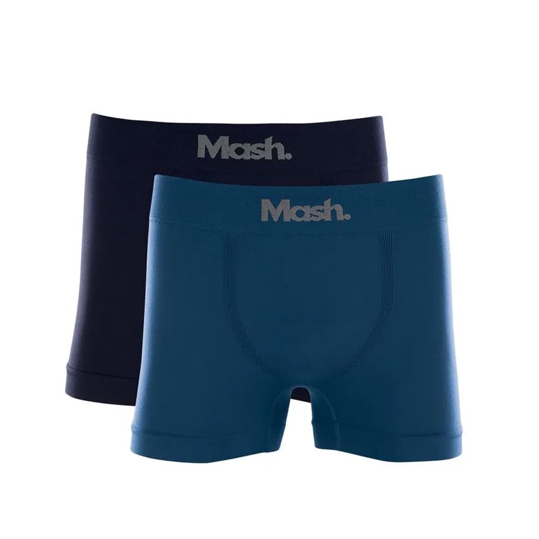Kit 2 Cueca Mash Boxer S/costura 711.01 Azul