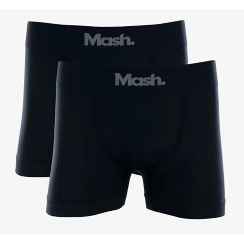 Kit 2 Cueca Mash Boxer S/costura 711.01 Preto/Preto