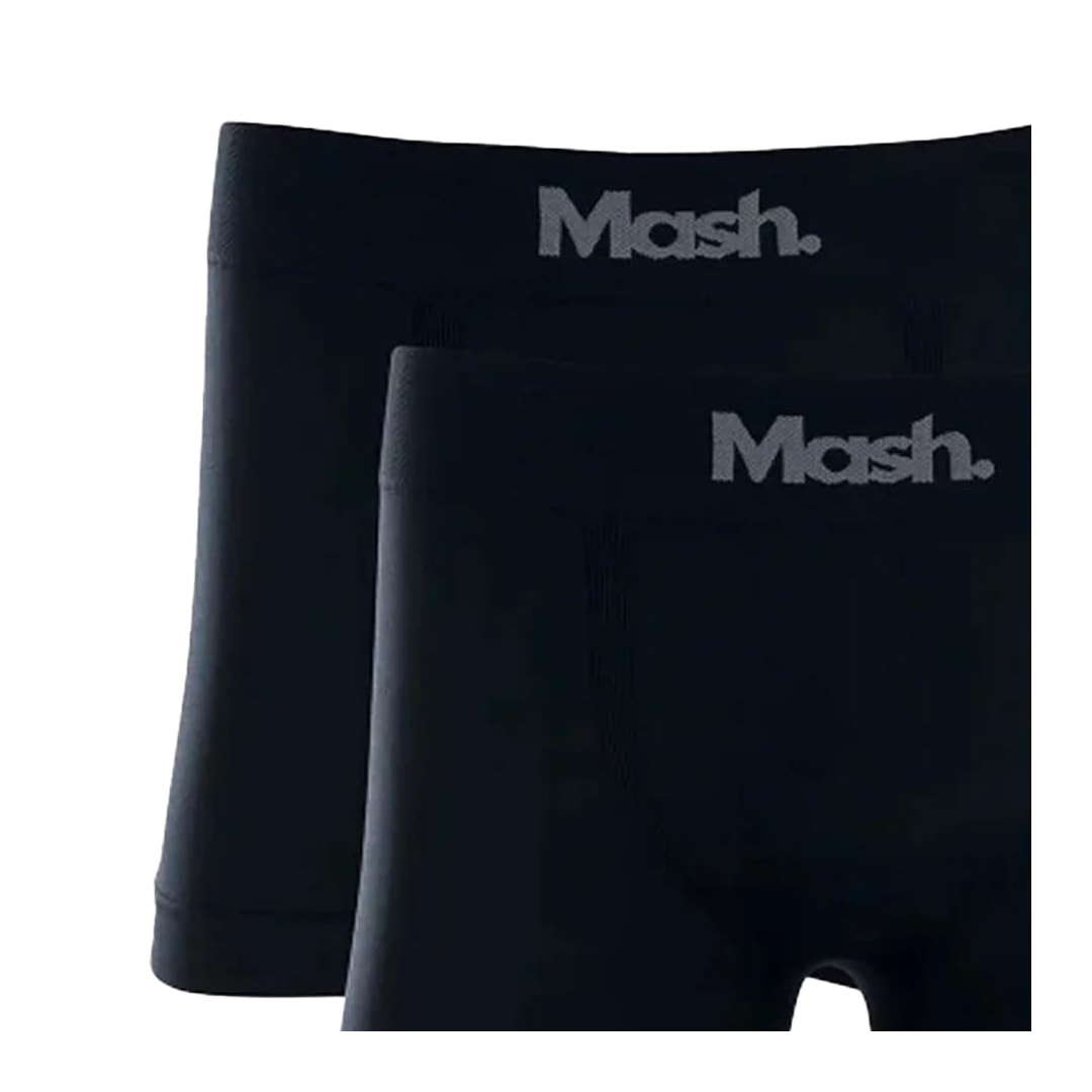 Kit 2 Cueca Mash Boxer S/costura 711.01 Preto/Preto