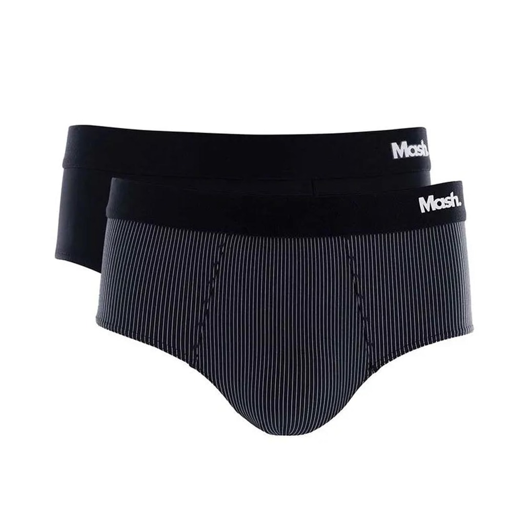 Kit 2 Cueca Mash Slip Microfibra 151.02 Cinza Kit 2 Cueca Mash Slip Microfibra 151.02 Cinza