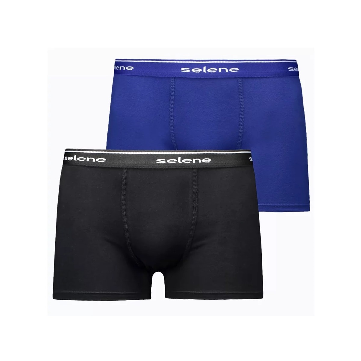 Kit 2 Cuecas Selene Boxer 95% algodao 11450 Azul/Preto Kit 2 Cuecas Selene Boxer 95% algodao 11450 Azul/Preto