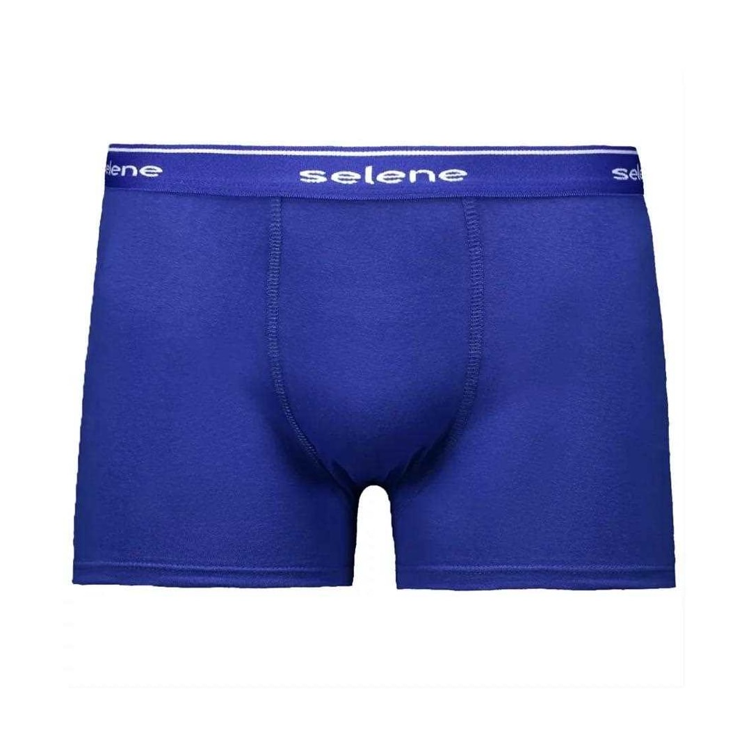 Kit 2 Cuecas Selene Boxer 95% algodao 11450 Azul/Preto Kit 2 Cuecas Selene Boxer 95% algodao 11450 Azul/Preto