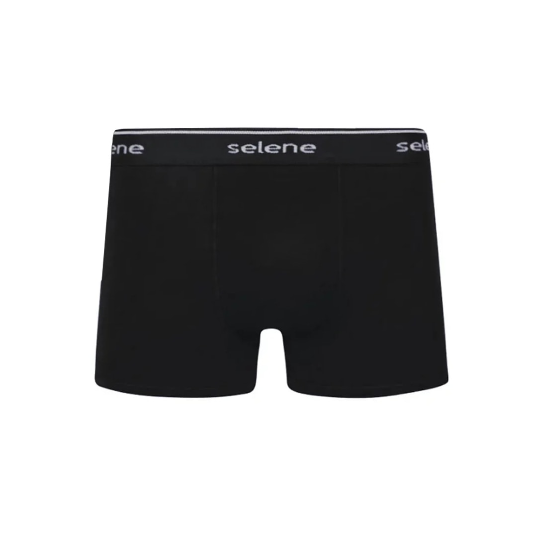 Kit 2 Cuecas Selene Boxer 95% algodao 11450 Preto/Bordo