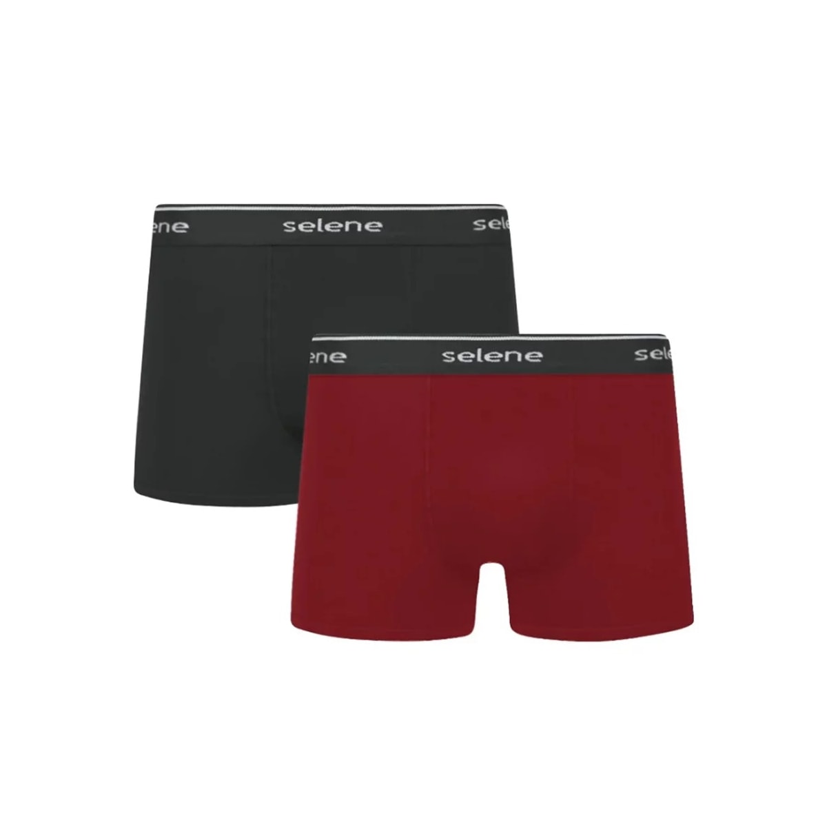Kit 2 Cuecas Selene Boxer 95% algodao 11450 Preto/Bordo Kit 2 Cuecas Selene Boxer 95% algodao 11450 Preto/Bordo