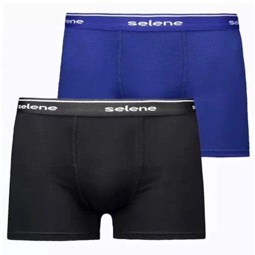 Kit 2 Cuecas Selene Boxer 95% algodao 11450 Royal/Preto