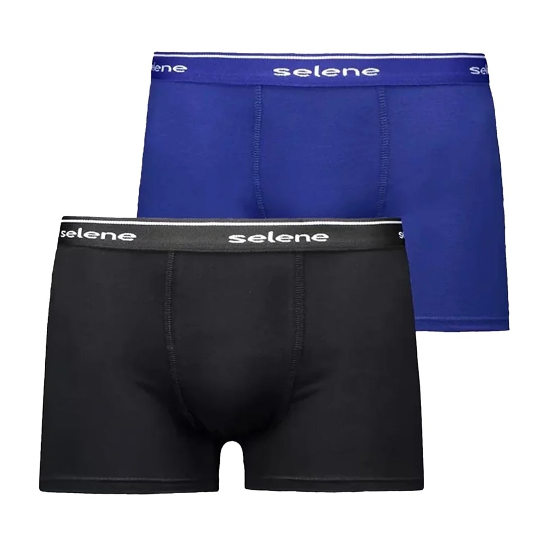Kit 2 Cuecas Selene Boxer 95% algodao 11450 Royal/Preto