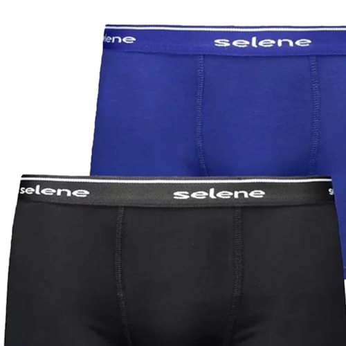 Detalhe - Kit 2 Cuecas Selene Boxer 95% algodao 11450 Royal/Preto