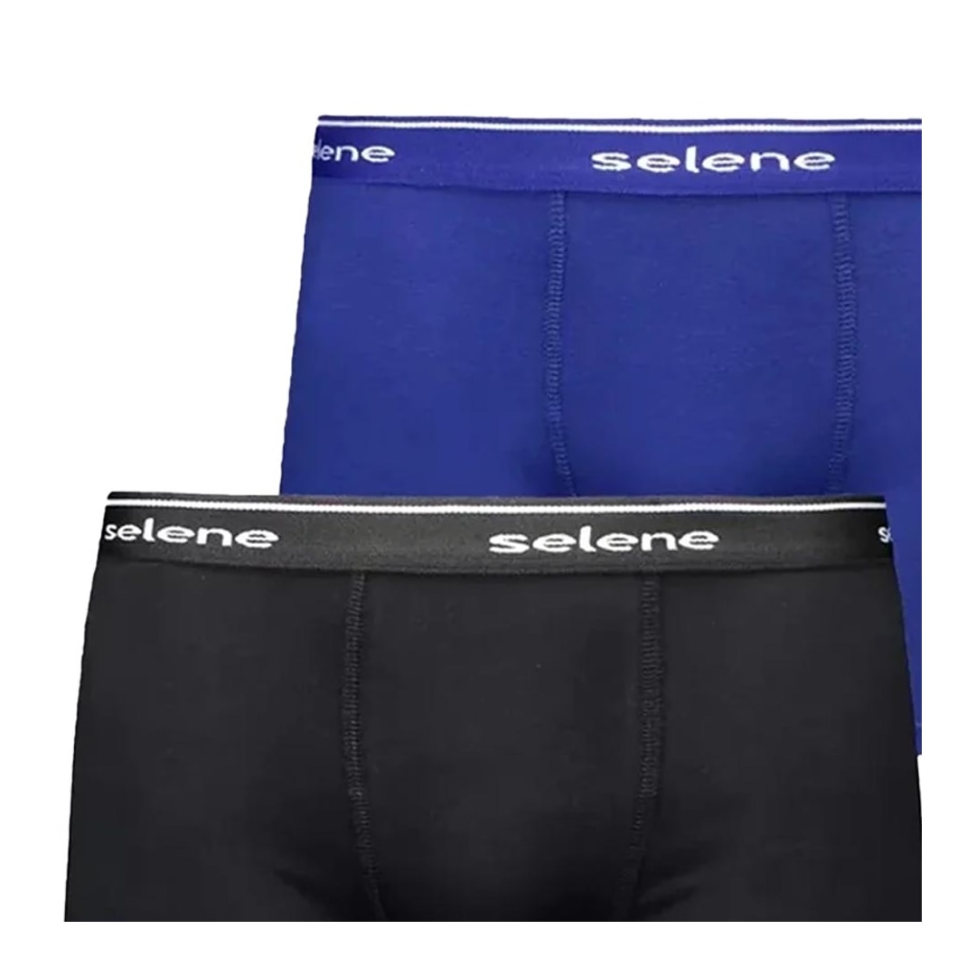 Kit 2 Cuecas Selene Boxer 95% algodao 11450 Royal/Preto