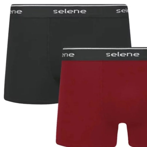 Kit 2 Cuecas Selene Boxer 95% algodao 11450 Vermelho/Preto