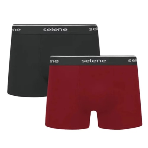 Kit 2 Cuecas Selene Boxer 95% algodao 11450 Vermelho/Preto