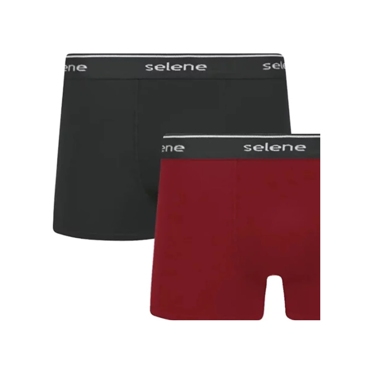 Kit 2 Cuecas Selene Boxer 95% algodao 11450 Vermelho/Preto Kit 2 Cuecas Selene Boxer 95% algodao 11450 Vermelho/Preto