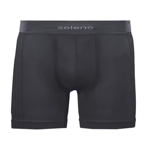 Kit 2 Cuecas Selene Boxer Sem Costura 11190 Preto/Chumbo