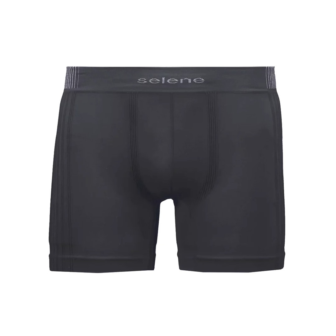 Kit 2 Cuecas Selene Boxer Sem Costura 11190 Preto/Chumbo