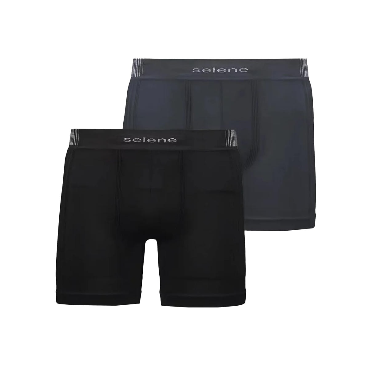 Kit 2 Cuecas Selene Boxer Sem Costura 11190 Preto/Chumbo Kit 2 Cuecas Selene Boxer Sem Costura 11190 Preto/Chumbo