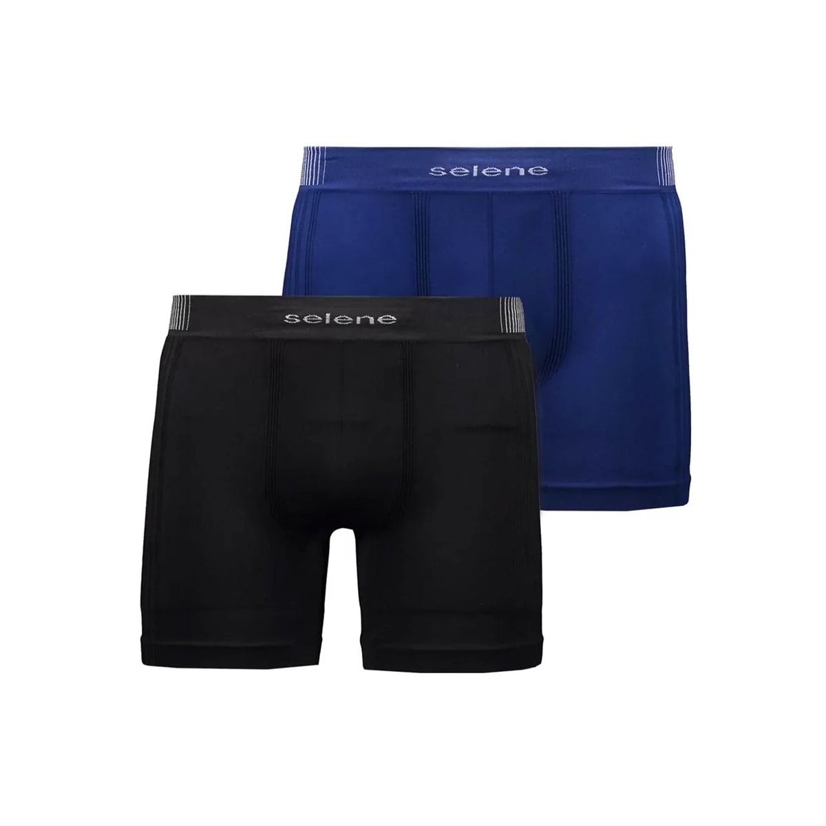 Kit 2 Cuecas Selene Boxer Sem Costura 11190 Preto/Marinho Kit 2 Cuecas Selene Boxer Sem Costura 11190 Preto/Marinho