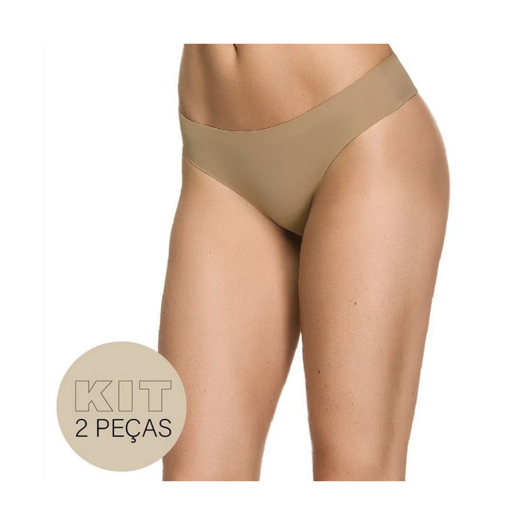 Kit 2 Peças Zee Rucci Tanga Corte a Laser Zr0201-027 Nude/Nude