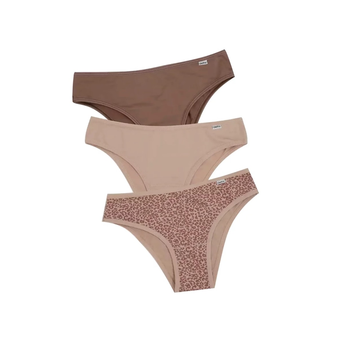 Kit 3 Biquínis Delrio Em Microfibra K51809 Onça/Mousse/Capuccin Kit 3 Biquínis Delrio Em Microfibra K51809 Onça/Mousse/Capuccin