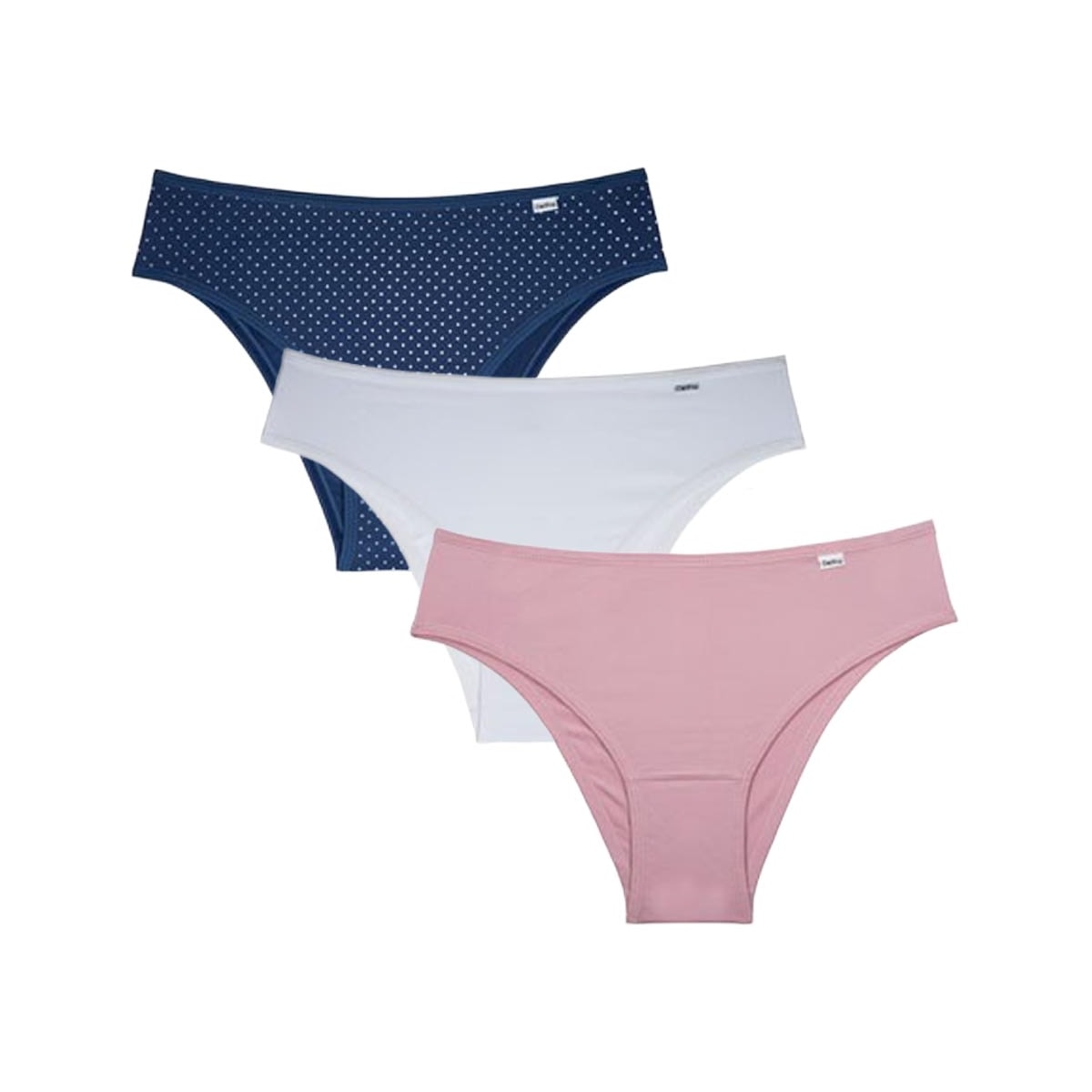 Kit 3 Calcinha Delrio Em Microfibra 51509 Marinho Petit/Branco Kit 3 Calcinha Delrio Em Microfibra 51509 Marinho Petit/Branco