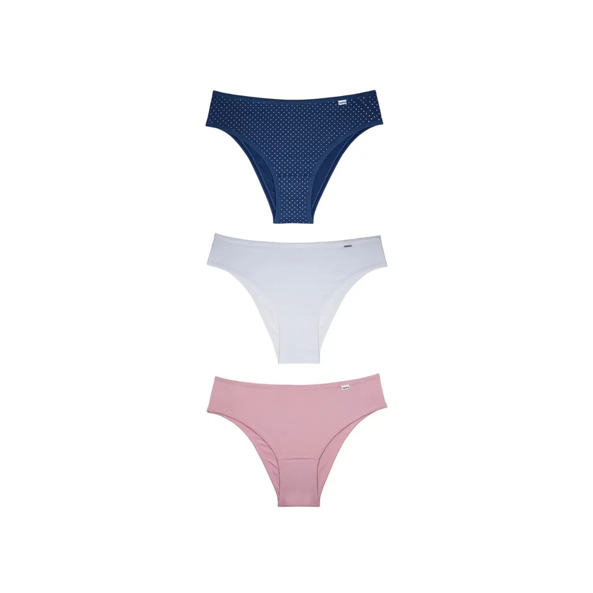 Kit 3 Calcinha Delrio Em Microfibra 51509 Nature/La Bella/Marinho Kit 3 Calcinha Delrio Em Microfibra 51509 Nature/La Bella/Marinho