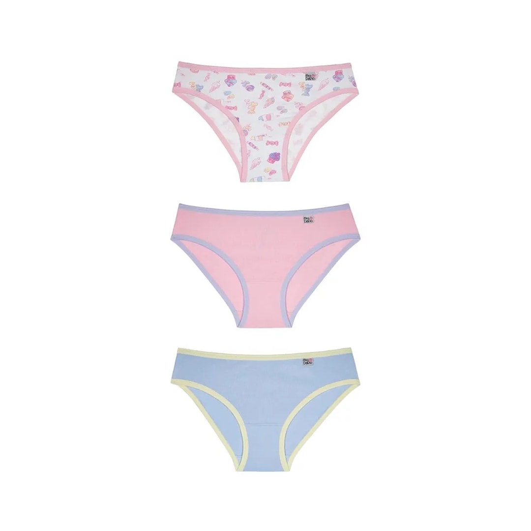 Kit 3 Calcinha Delrio Infantil 51309