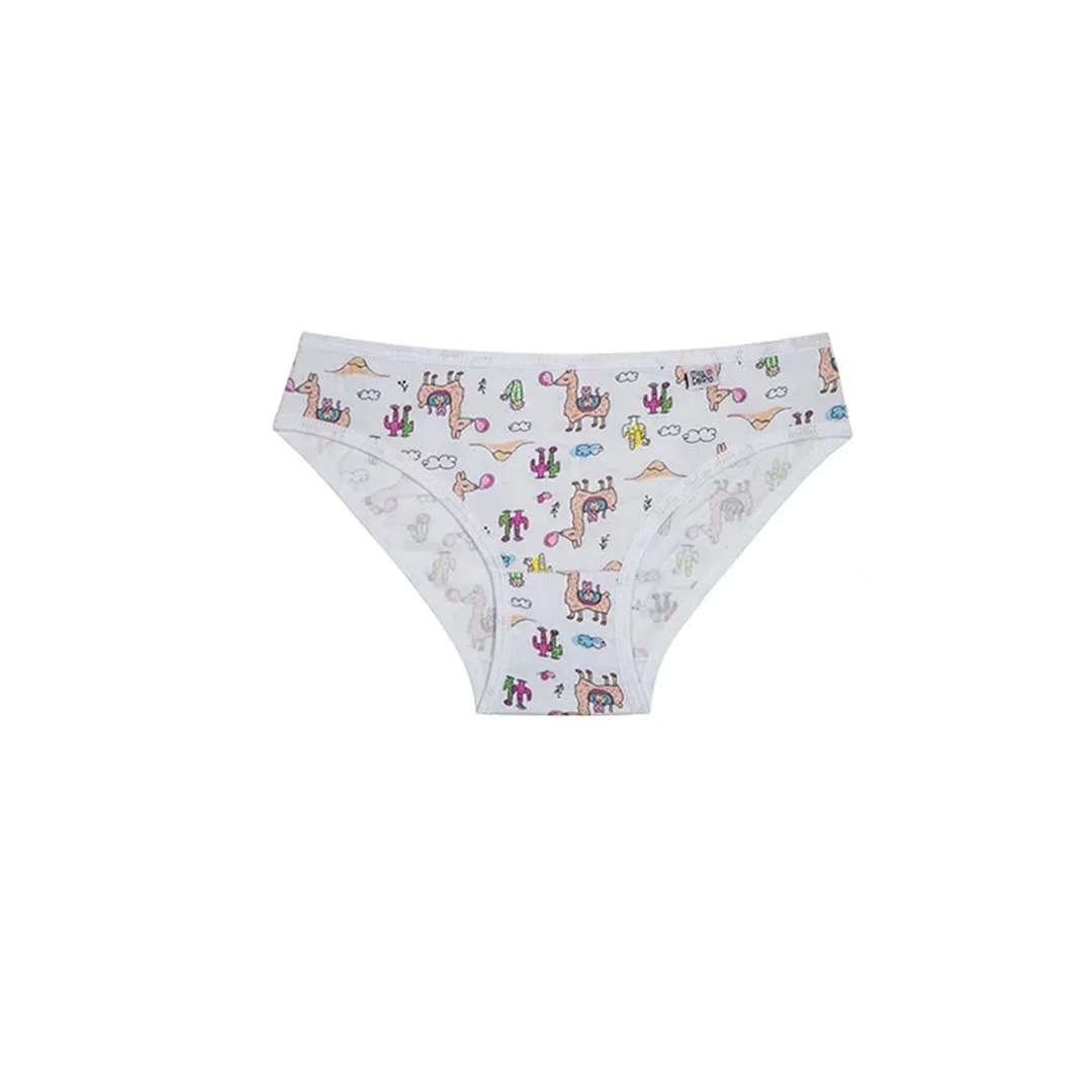 Kit 3 Calcinha Delrio Infantil 51309 Branco Lhama