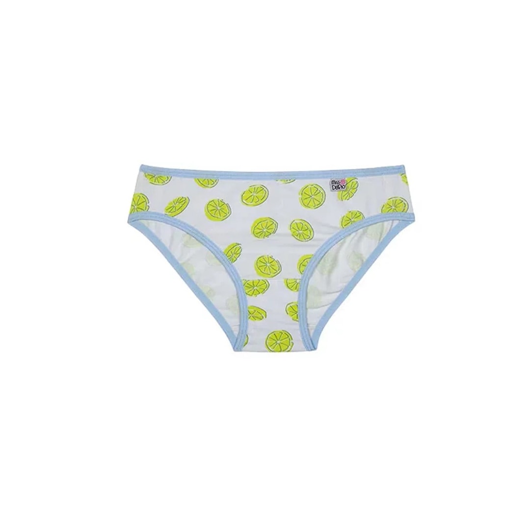 Kit 3 Calcinha Delrio Infantil 51309 Branco Limão Kit 3 Calcinha Delrio Infantil 51309 Branco Limão