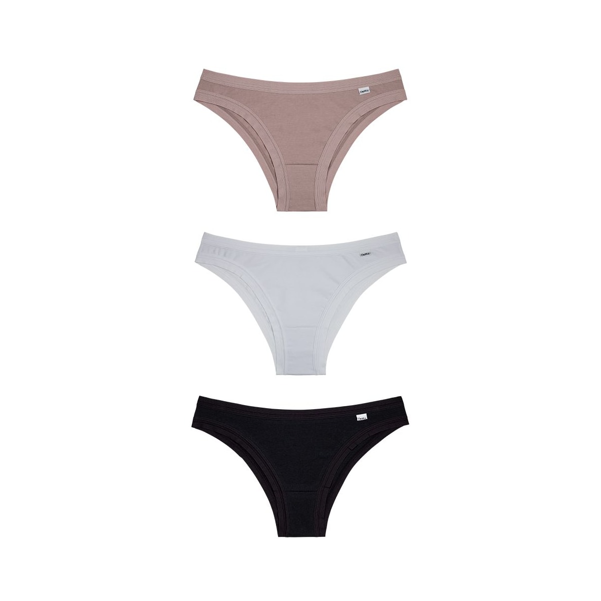 Kit 3 Calcinhas Delrio Cotton 51729 Quartzo