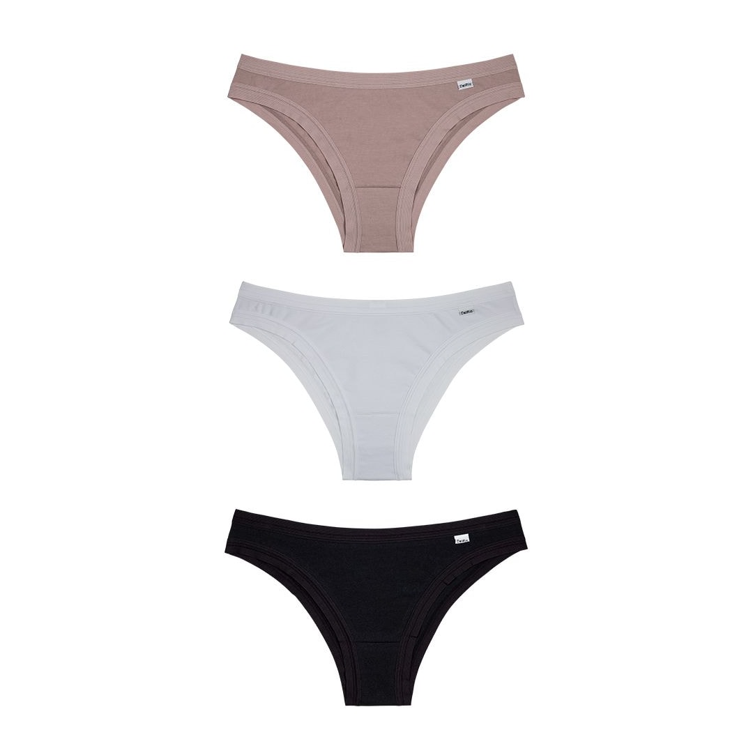 Kit 3 Calcinhas Delrio Cotton 51729 Quartzo Kit 3 Calcinhas Delrio Cotton 51729 Quartzo