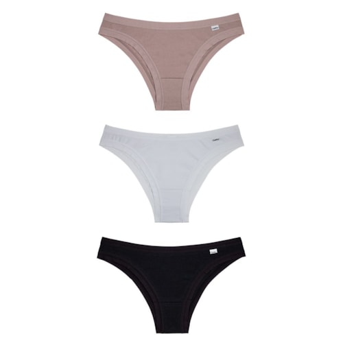 Kit 3 Calcinhas Delrio Cotton 51729 Quartzo Kit 3 Calcinhas Delrio Cotton 51729 Quartzo