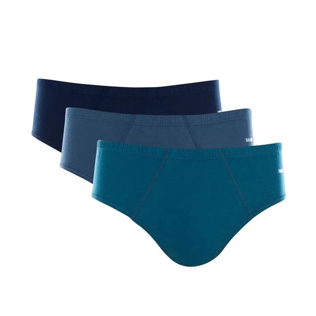 Kit 3 Cuecas Mash Slip Masculina 010.20 Azul/Azul/Azul