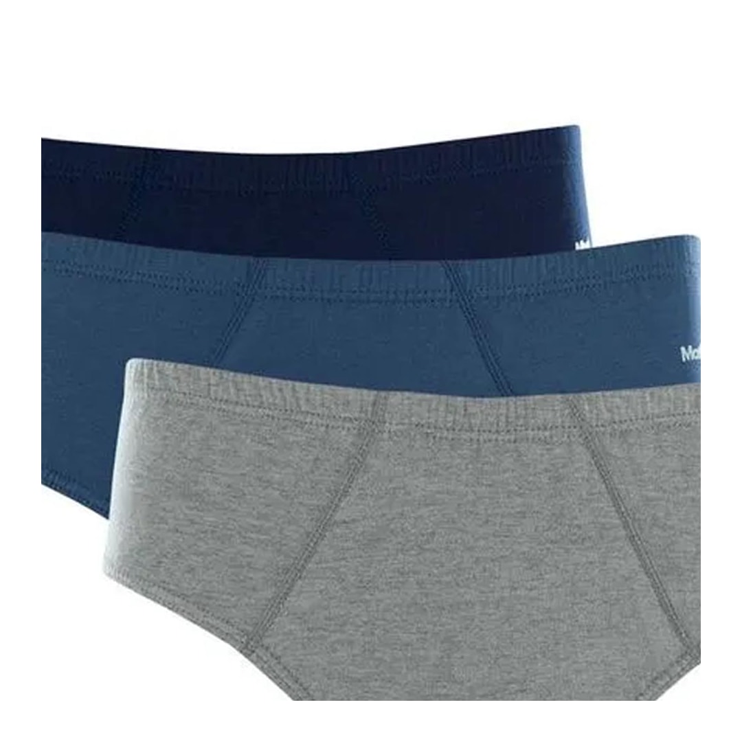 Kit 3 Cuecas Mash Slip Masculina 010.20 Azul/Azul/Cinza