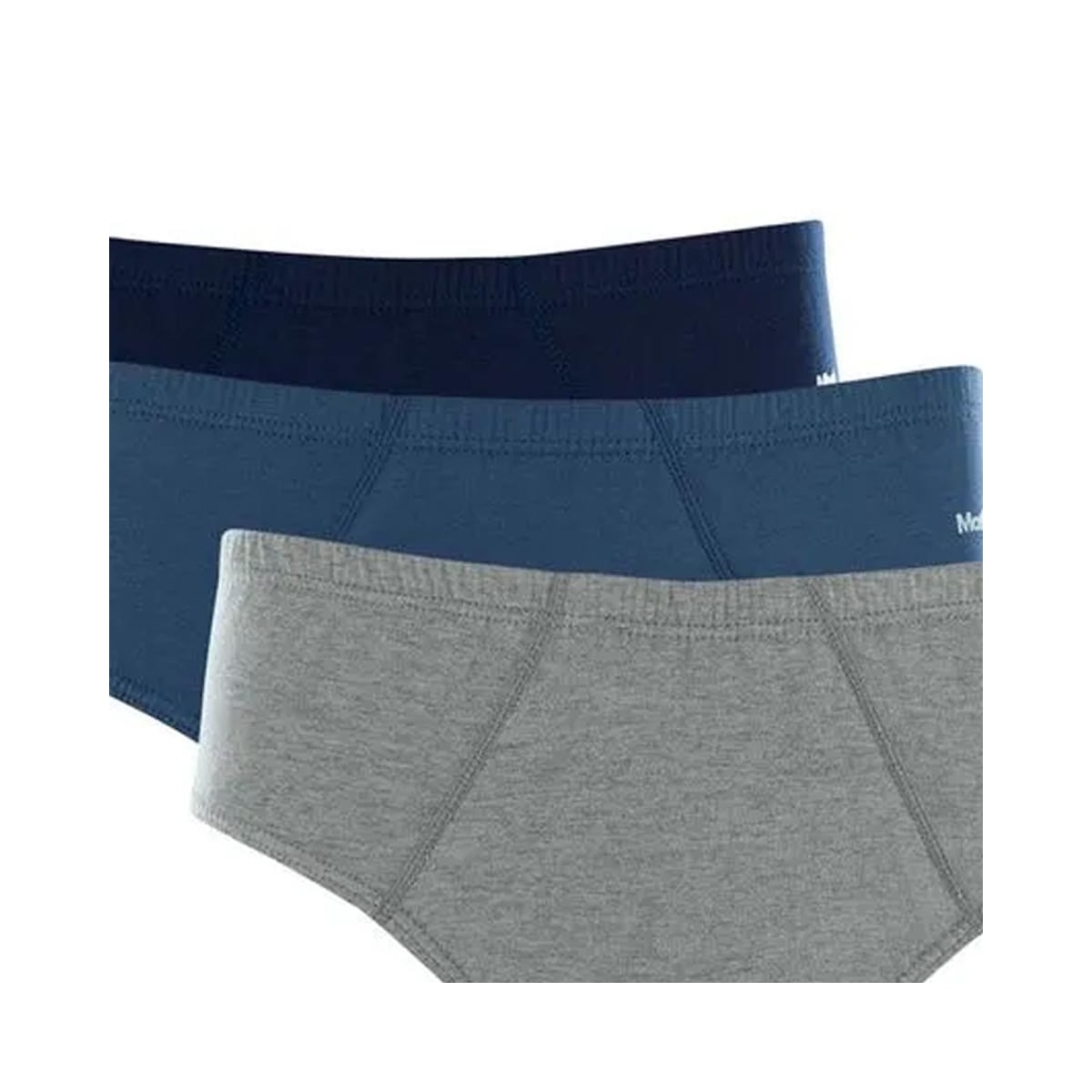 Kit 3 Cuecas Mash Slip Masculina 010.20 Azul/Azul/Cinza