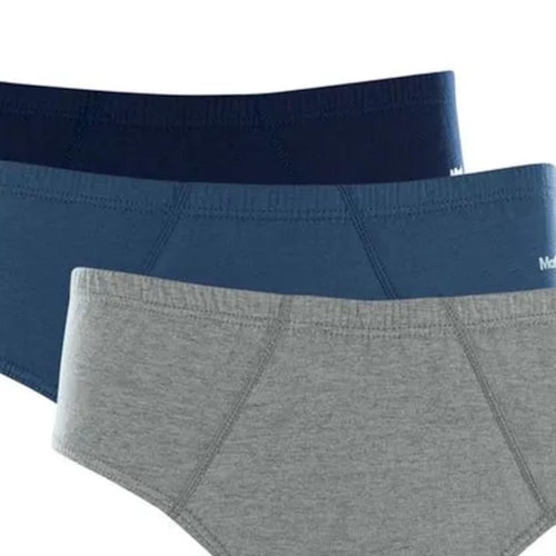 Detalhe - Kit 3 Cuecas Mash Slip Masculina 010.20 Azul/Azul/Cinza