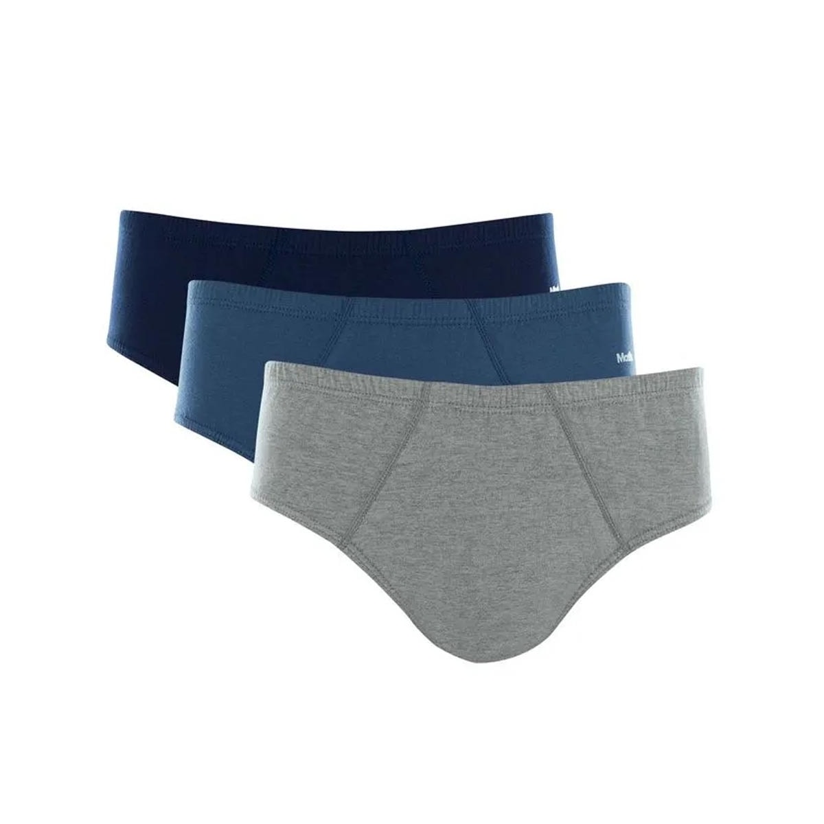 Kit 3 Cuecas Mash Slip Masculina 010.20 Azul/Azul/Cinza Kit 3 Cuecas Mash Slip Masculina 010.20 Azul/Azul/Cinza