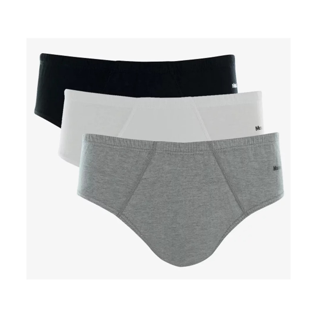 Kit 3 Cuecas Mash Slip Masculina 010.20 Cinza/Branco/Preto