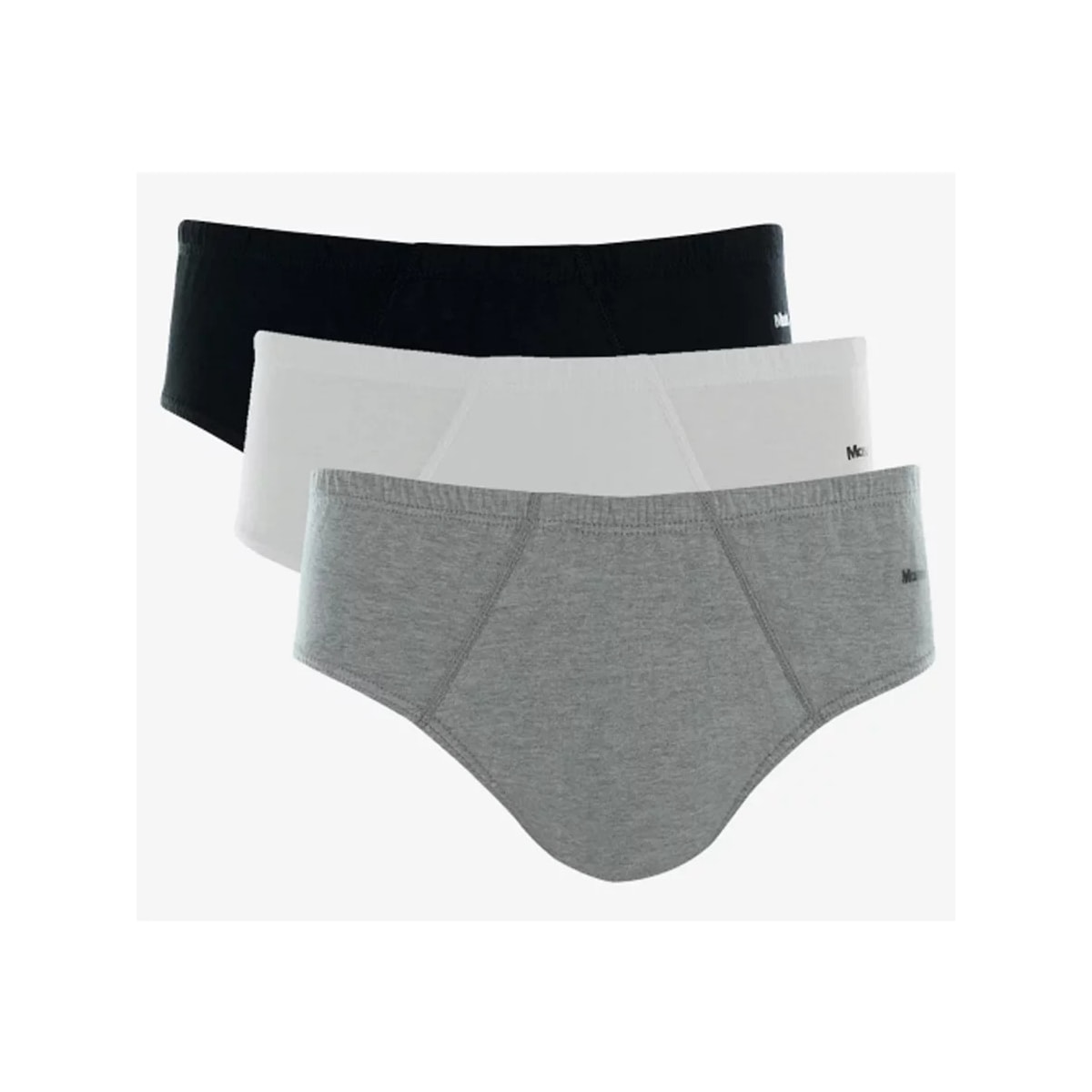 Kit 3 Cuecas Mash Slip Masculina 010.20 Cinza/Branco/Preto