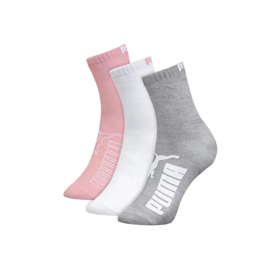 Kit 3 Meia Infantil Cano Longo 2730 Puma Selene Rosa/Branco/Cinza Kit 3 Meia Infantil Cano Longo 2730 Puma Selene Rosa/Branco/Cinza