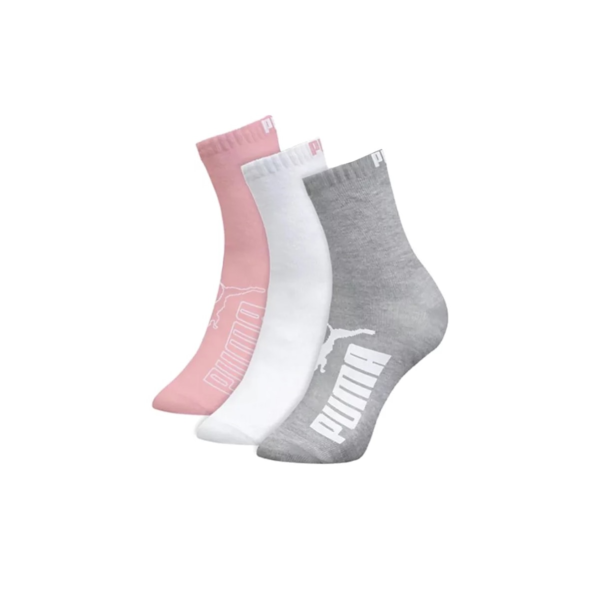 Kit 3 Meia Infantil Cano Longo 2730 Puma Selene Rosa/Branco/Cinza Kit 3 Meia Infantil Cano Longo 2730 Puma Selene Rosa/Branco/Cinza