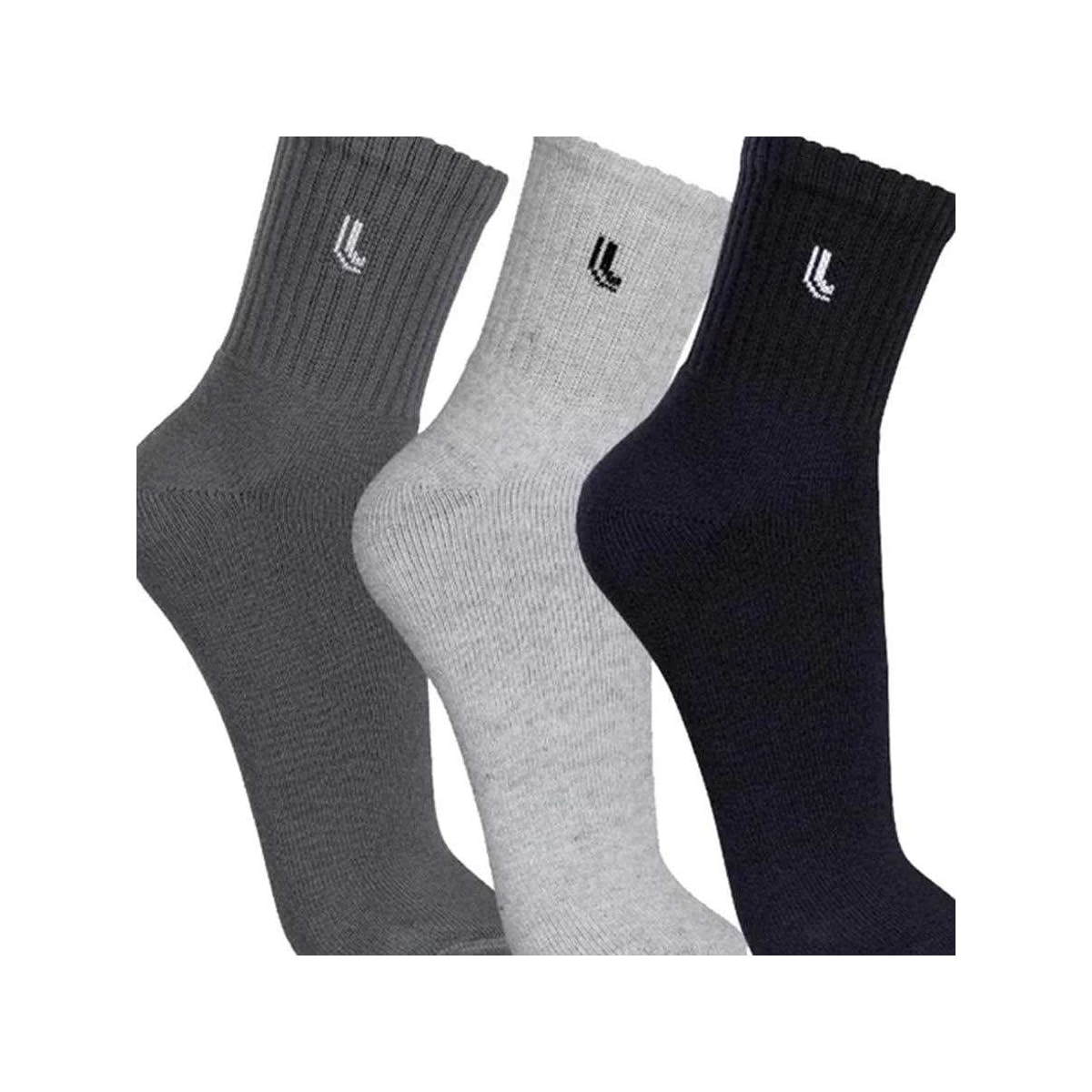 Kit 3 Meia Lupo 65% Algodao 3245 Mescla/Chumbo/Preto Kit 3 Meia Lupo 65% Algodao 3245 Mescla/Chumbo/Preto