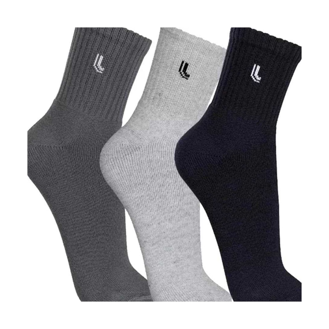 Kit 3 Meia Lupo 65% Algodao 3245 Mescla/Chumbo/Preto Kit 3 Meia Lupo 65% Algodao 3245 Mescla/Chumbo/Preto