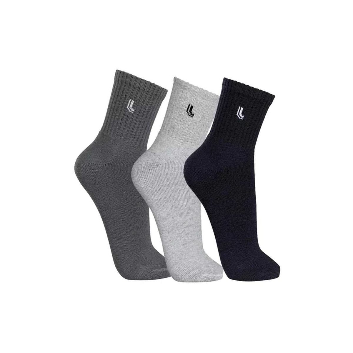 Kit 3 Meia Lupo 65% Algodao 3245 Mescla/Chumbo/Preto Kit 3 Meia Lupo 65% Algodao 3245 Mescla/Chumbo/Preto