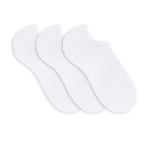 Kit 3 Selene Ares Meia Sapatilha Feminina 7730 Branco/Branco/Branco