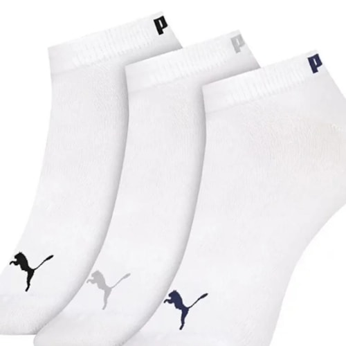 Detalhe - Kit 3 Selene Pares Meia Sapatilha Puma 4725 Branco/Branco/Branco