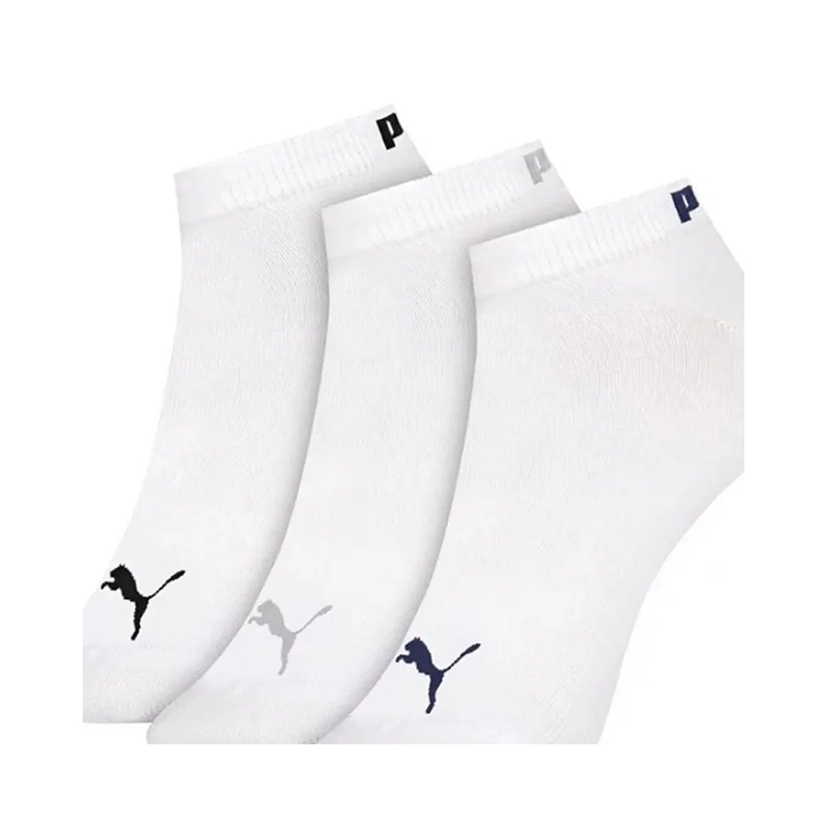 Kit 3 Selene Pares Meia Sapatilha Puma 4725 Branco/Branco/Branco