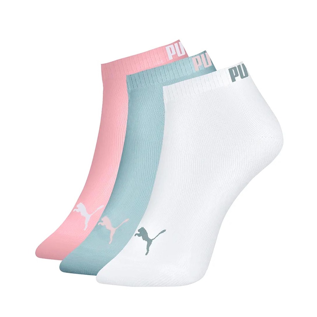 Kit 3 Selene Pares Meia Sapatilha Puma 4725 Branco/Verde/Salmão Kit 3 Selene Pares Meia Sapatilha Puma 4725 Branco/Verde/Salmão