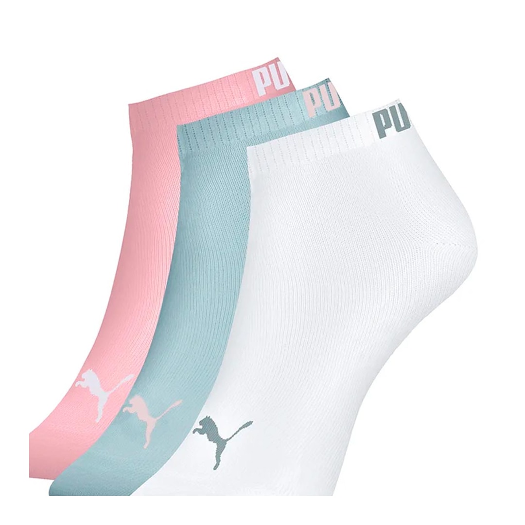 Kit 3 Selene Pares Meia Sapatilha Puma 4725 Branco/Verde/Salmão Kit 3 Selene Pares Meia Sapatilha Puma 4725 Branco/Verde/Salmão