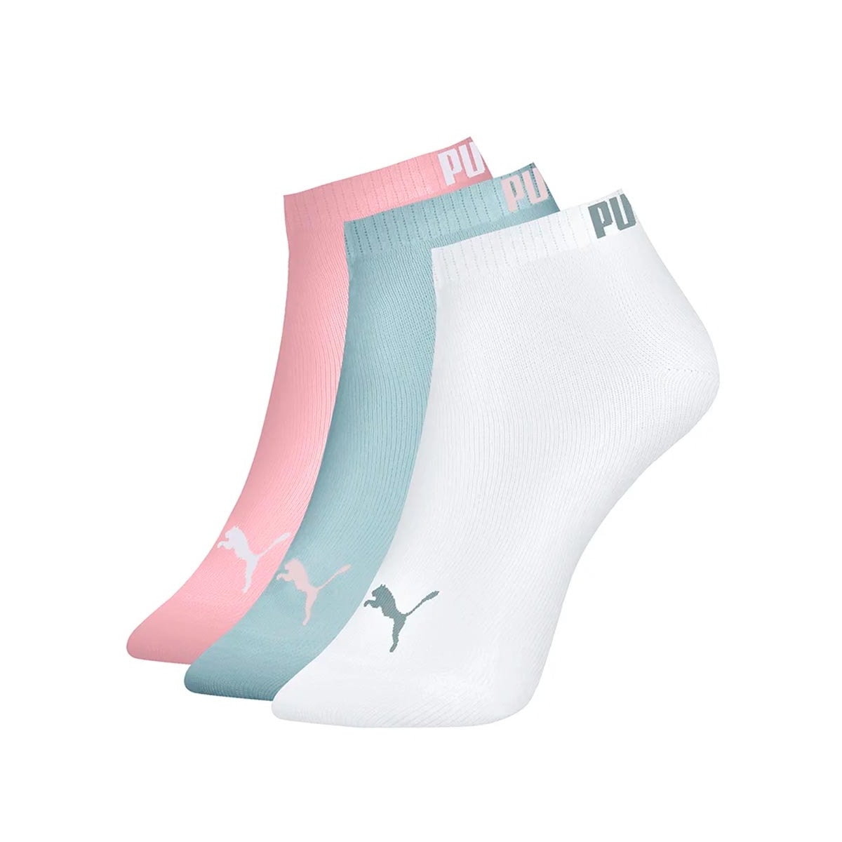 Kit 3 Selene Pares Meia Sapatilha Puma 4725 Branco/Verde/Salmão Kit 3 Selene Pares Meia Sapatilha Puma 4725 Branco/Verde/Salmão