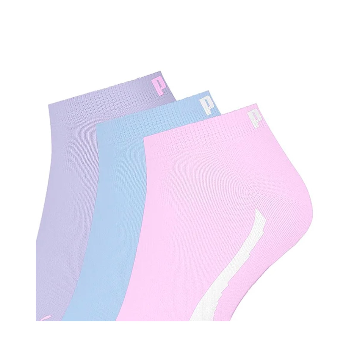 Kit 3 Selene Pares Meia Sapatilha Puma 4725 Lilas/Azul/Rosa