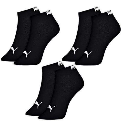 Detalhe - Kit 3 Selene Pares Meia Sapatilha Puma 4725 Preto