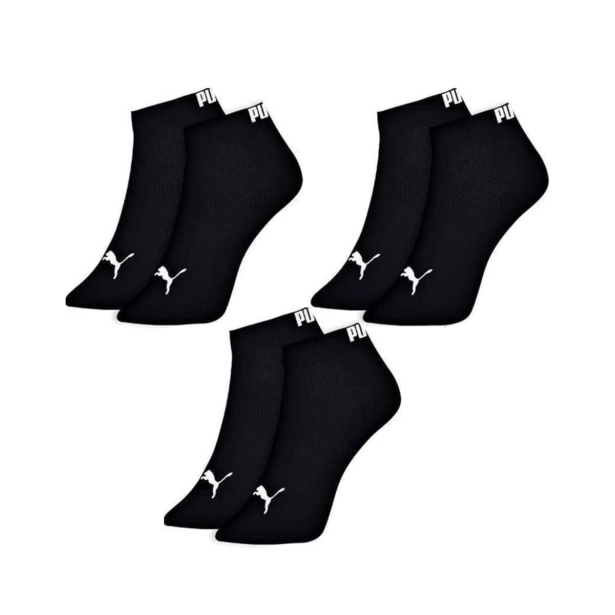 Kit 3 Selene Pares Meia Sapatilha Puma 4725 Preto